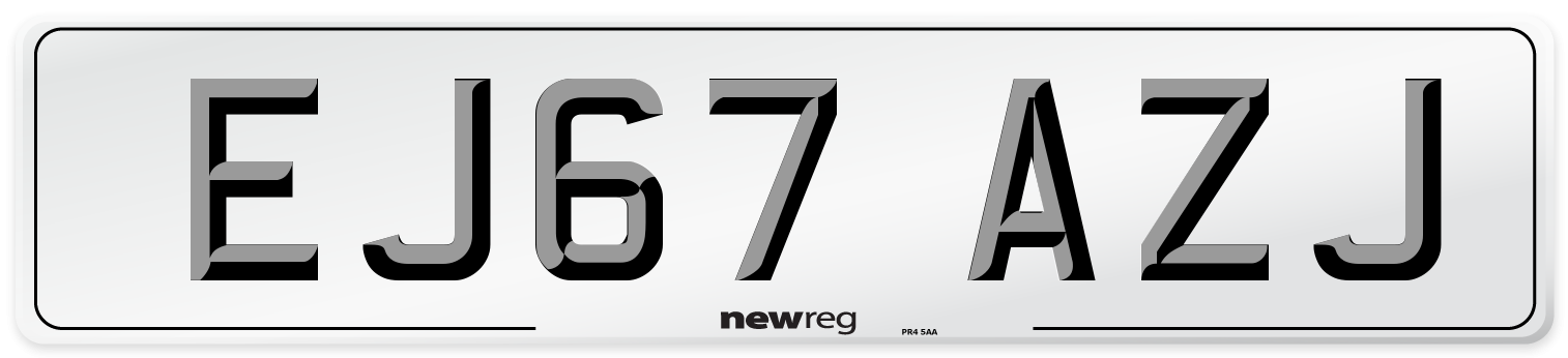 EJ67 AZJ Number Plate from New Reg